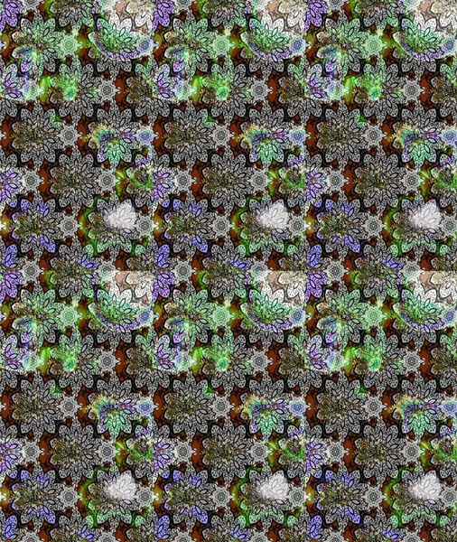 Tekstil için figür. Yapraklı çizim şekli. Şirin, zarif çiçekler Raster illüstrasyonu. Davetiye ve kartpostal tasarımı için dekoratif çiçek unsurları. Poster veya kapak için arkaplan.