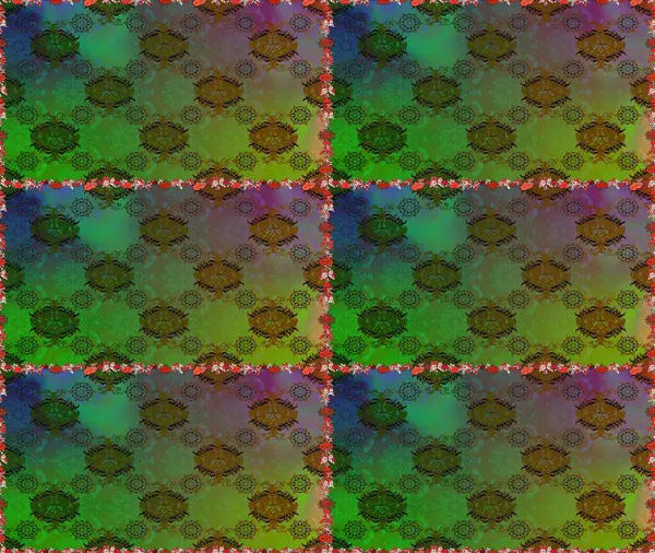 Raster illüstrasyonu. Asya tekstil tarzında. Düz Çiçek Elementleri Tasarımı. Kusursuz çiçek deseni. Renkli Bahar Temalı Kusursuz Arkaplan. Güzel kumaş deseni.