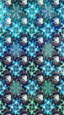 Mavi renkli çiçekler. Çiçekli karalama şeklinde Raster çiçek deseni. Yumuşak, bahar çiçekli arka plan.