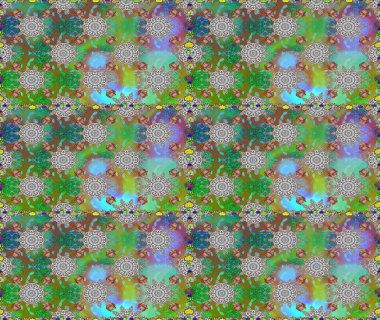 Raster. Zarif, parlak ve pürüzsüz yeşil ve gri çiçek desenli tasarım. Sabıka baskıları, bebek kıyafetleri, duvar kâğıtları, paket kutuları vb..