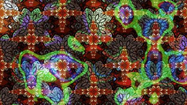 Çiçekli, yapraklı, çiçek desenli eskiz. Raster illüstrasyonu. El çizimi.