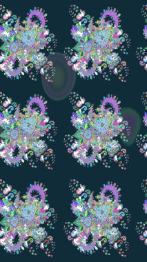 Mavi renkli çiçekler. Gömlek baskısı için çiçek boyası. Çiçek eskiz kalıbı geçmişi.