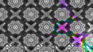 El çizimi. Raster illüstrasyonu. Çiçekli, yapraklı, çiçek desenli çizim..