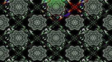 Asya tekstil tarzında. Siyah renkli çiçekler. Düz Çiçek Elementleri Tasarımı. Raster illüstrasyonu. Renkli Bahar Teması eskiz kalıbı. Çiçek desenini çiz.