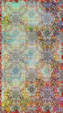 Yazdır. Düz Çiçek Elementleri Tasarımı. Renkli Yaz Temalı Kusursuz Arkaplan. Güzel kumaş deseni. Raster çiçekli arka plan. Sevimli, pürüzsüz desen.