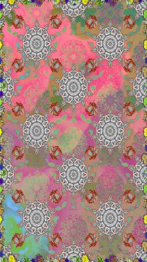 Gri renklerde. 3 boyutlu çiçekler, pürüzsüz. Raster illüstrasyonu.