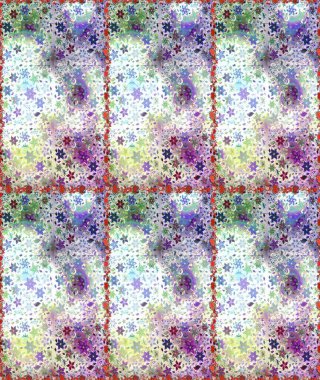 Raster illüstrasyonunda kusursuz çiçek deseni. Tarafsız renklerde çiçekler.