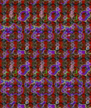 Raster illüstrasyonu. Klasik çiçek tasarımı elementleri. Kırmızı kıvırcık çiçekler kırmızı renkte şekillenir.