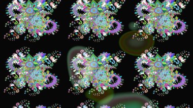 Renkli grunge, soyut arkaplanı kolosiyah çiçeklerle süslüyor. Nakış desenli çiçek deseni. İzler, kumaş, duvar kağıtları, tekstil için raster dokusu.