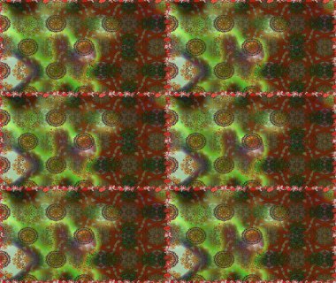 El çizimi dikişsiz sonbahar çiçekleri deseni. Renkli kahverengi ve yeşil pürüzsüz desen. Tekstil ve kapak tasarımı için mükemmel. Kahverengi ve yeşil renkli çiçekler. Doodle tarzı.