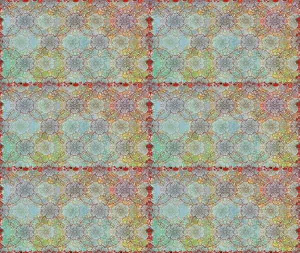 Poster ya da kapak için arka plan. Yapraklı kusursuz desen. Tekstil için figür. Davetiye ve kartpostal tasarımı için dekoratif çiçek unsurları. Sevimli zarif çiçekler Raster illüstrasyonu.