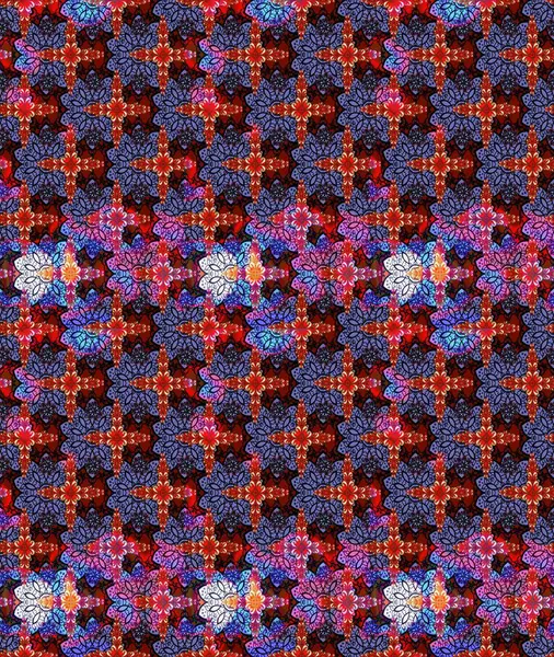 Suluboya çiçekli çiçek deseni. Raster illüstrasyonu. Mor renklerde Asya tekstili.