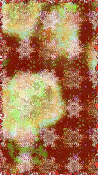 Kahverengi renkte zarif çiçekli suluboya. Raster illüstrasyonu. Düz Çiçek Elementleri Tasarımı. Renkli Bahar Teması Kusursuz Arkaplan.