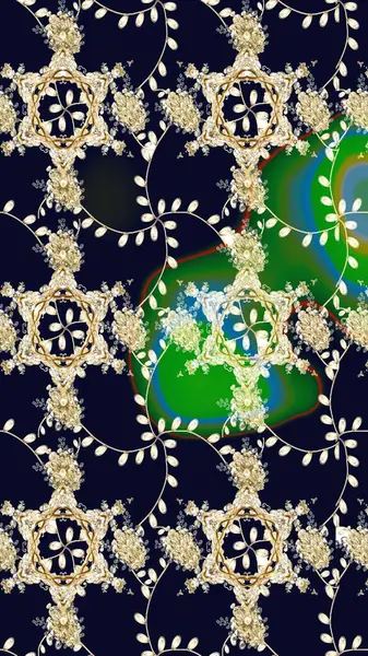 Küçük çiçekteki sevimli çiçek deseni. Varicoloblack Raster çizimi. Birçok siyah soyut çiçekli tropikal çizim deseni.