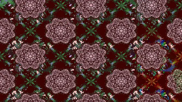 Renkli Bahar Teması eskiz kalıbı. Raster illüstrasyonu. Kahverengi renkte zarif çiçekli suluboya. Düz Çiçek Elementleri Tasarımı.