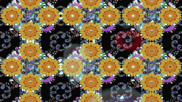 Çiçekli karalama şeklinde Raster çiçek deseni. Siyah renkli çiçekler. Nazikçe, güzel çiçek arkaplanı..