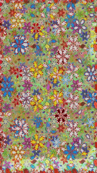 Suluboya çizimi. Çiçeklerle kusursuz desen. Tarafsız ve yeşil renklerde çiçekler. El çizimi.