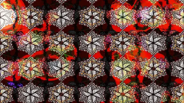 Raster illüstrasyonundaki çiçek desenli çizim. Siyah renkli çiçekler. Düz Çiçek Elementleri Tasarımı. Renkli Bahar Teması çizim şablonu.