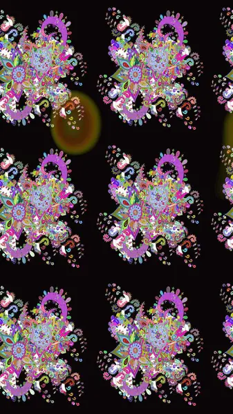 Suluboya resim taklit Raster çizimi. El çizimi, soyut ve süslü elementler. Klasik çiçekler. Yaz çiçekleri teması. Siyah renkler.