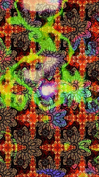 Güzel kumaş deseni. Düz Çiçek Elementleri Tasarımı. Raster illüstrasyonundaki çiçek desenli çizim. Renkli Bahar Teması çizim şablonu.