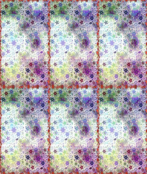 Raster illüstrasyonunda kusursuz çiçek deseni. Tarafsız renklerde çiçekler.