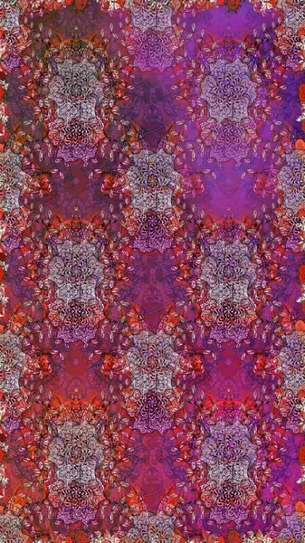 Kusursuz bir arka plan modeli. Raster illüstrasyonu. Suluboya, elle çizilmiş. Mor ve kahverengi yapraklı yabani çiçekler.