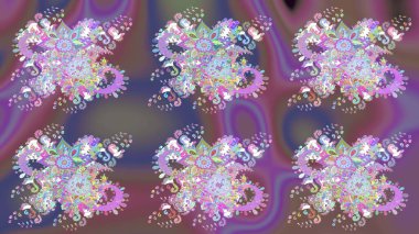 Rengarenk çiçekleri ve yaprakları tarafsız ve mor renklerde inanılmaz bir çiçek deseni var. Modern çiçek arkaplanı. Moda baskıları için zarif bir şablon. Halk stili.