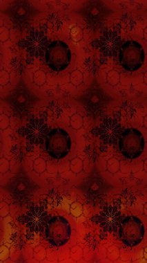 Küçük çiçekli yay deseni çiz. Raster illüstrasyonu. Suluboya stilinde kırmızı renkler üzerine.