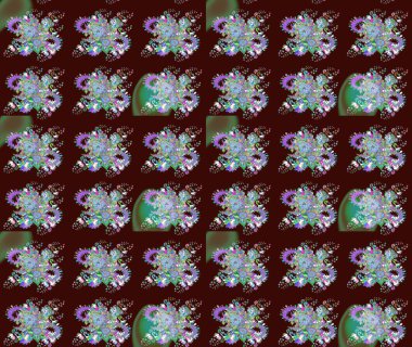 Kahverengi yapraklı yabani çiçekler. Eskiz arkaplan modeli. Raster illüstrasyonu. Suluboya, elle çizilmiş.