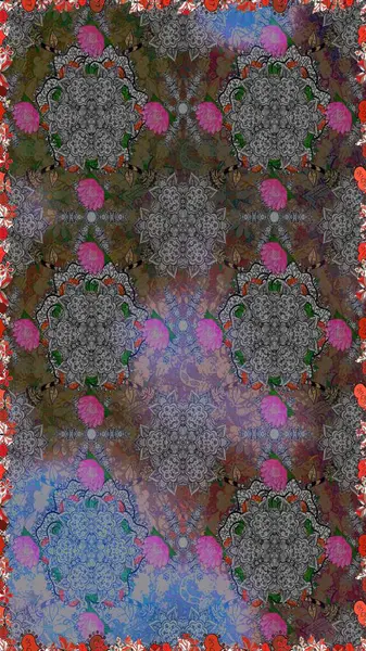 El yapımı çiçek ve bitki koleksiyonu. Raster illüstrasyonu. Raster illüstrasyonu. Şirin karalama çiçekleri olan kusursuz çiçek desenleri. Eskiz stili gri ve kahverengi renklerde.