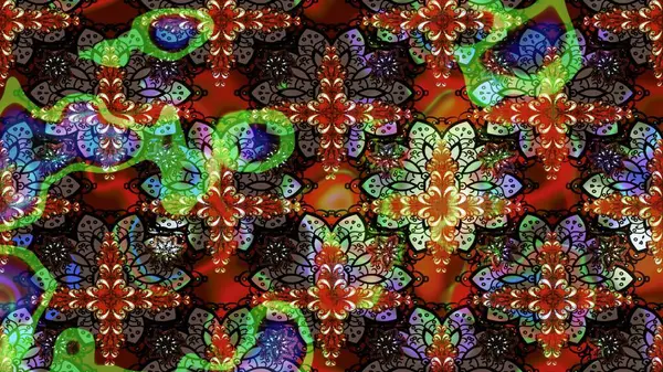 Küçük çiçekteki sevimli çiçek deseni. Raster illüstrasyonu. Kahverengi renkte yaz çiçekleri. Raster deseni.