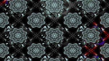 Raster illüstrasyonu. Taslak dekoratif arka plan, çiçek mandala. Çiçek. Siyah renklerde.