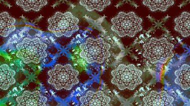 Raster illüstrasyonu. Suluboya tarzında kahverengi renkte. Küçük çiçekli bahar deseni çiz.