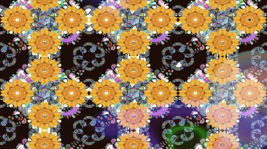 Raster çiçek izi. Klasik taslak çizimi. Raster Yumuşak kumaş deseni. Çiçek sarısı çizim deseni.
