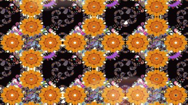 Modern stil dokusu. Çiçek desenli raster, siyah çizgi grafik deseni soyut raster arkaplan.