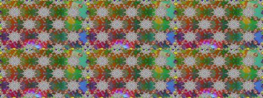 Hediye ambalaj kağıdı, tebrik kartları, posterler ve pankart tasarımı. Raster düz çiçekleri pürüzsüz desen. Kahverengi ve yeşil renkte çiçekler.