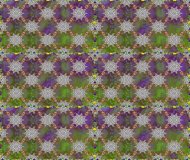 Gömlek baskısı için çiçek boyası. Çiçeksiz desenli arka plan. Gri ve yeşil renkte çiçekler.