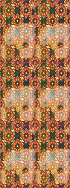 Oriental raster klasik turuncu ve altın desenli. Kusursuz soyut bir arkaplan. Raster illüstrasyonu.