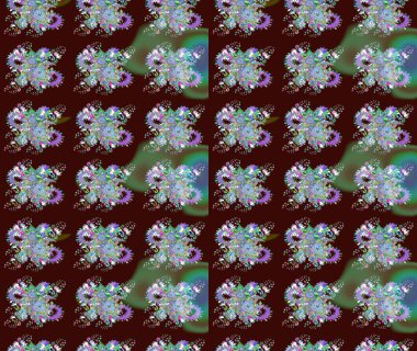 Parlak bir arka plan sorunsuz desen çiçek fantezi tasarım. Düz Çiçek Elemanları Tasarım. Renkli Bahar Teması kesintisiz desen Arka Plan.