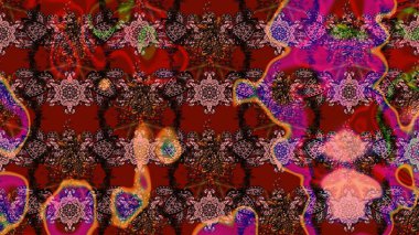 Elle çizilmiş çiçek desenli Raster çizimi. Tekstil, kumaş, ambalaj, hatıra defteri için hoş bir çiçek arkaplanı. Çocuksu tasarım. Kahverengi arkaplanda.