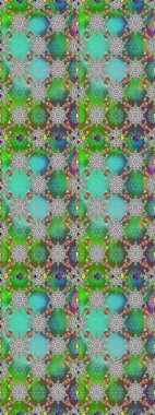 Patlayan çiçekler soyut olarak yerleştirilmiş. Yumuşak, yeşil renkli bahar çiçekleri. Raster illüstrasyonu. Raster deseni.