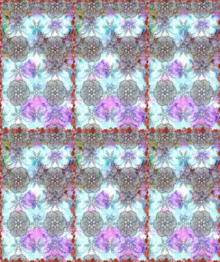 Tarafsız ve gri renklerde güzel bir tekstil. Çiçeklerle suluboya desenli çiçek deseni. Raster illüstrasyonu.