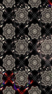 Siyah renklerde. Raster illüstrasyonu. Anti-stres için Raster soyut şablon sayfası.