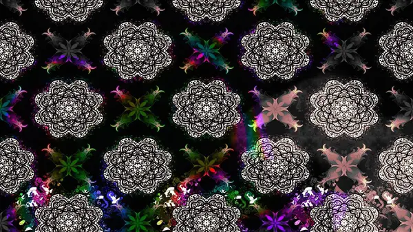 Küçük çiçekteki sevimli çiçek deseni. Raster deseni. Raster illüstrasyonu. Nazikçe, yaz çiçekleri siyah renklerde.