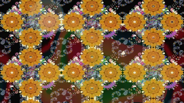 Raster Güzel kumaş deseni. Raster suluboya deseni, narin çiçekler, kahverengi çiçekler, tebrik kartı şablonu..