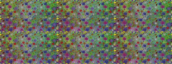 Çiçeksiz desenli, suluboya elle çizilmiş elementler. Parlak renkli fantezi çiçekleri, yapraklar, yeşil ve nötr renklerde tomurcuklar yeşil ve nötr.