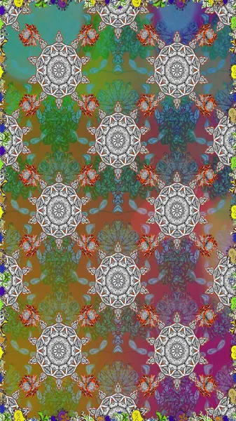 Raster Hip kumaş deseni. Kusursuz Vintage Çiçek Deseni.