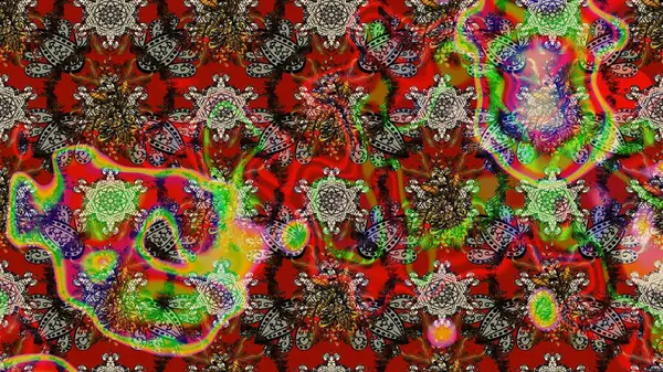 Çiçek desenli eskiz. Gömlek baskısı için çiçek boyası. Kırmızı renkte çiçekler.