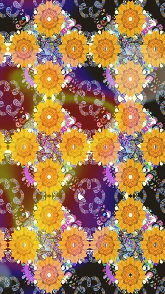 Tebrik kartı geçmişi, boyama kitabı, arkaplan ve tekstil için kullanılabilir. Etnik Mandala havlusu. Sınır Kızılderili çiçekli paisley patten. Taslak süsleme izi. Raster Henna tarzı.