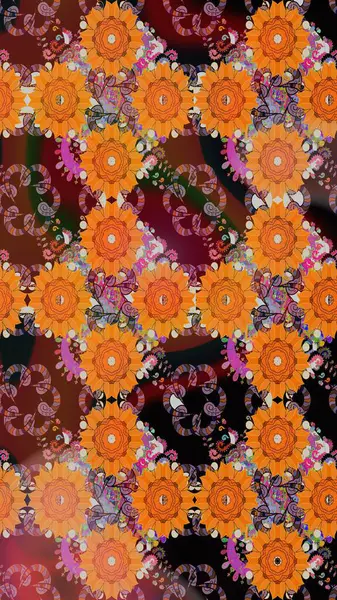 Renkli Bahar Teması eskiz kalıbı. Düz Çiçek Elementleri Tasarımı. Raster Şirin kumaş deseni. Eskiz klasiği.